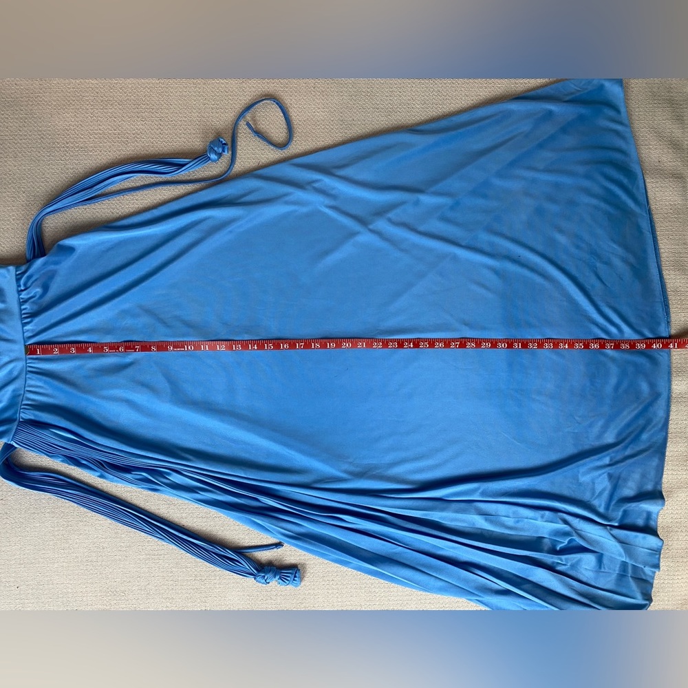 Elegant Long Sleeve Maxi Dress in Bright Blue - Picture 8 of 12
